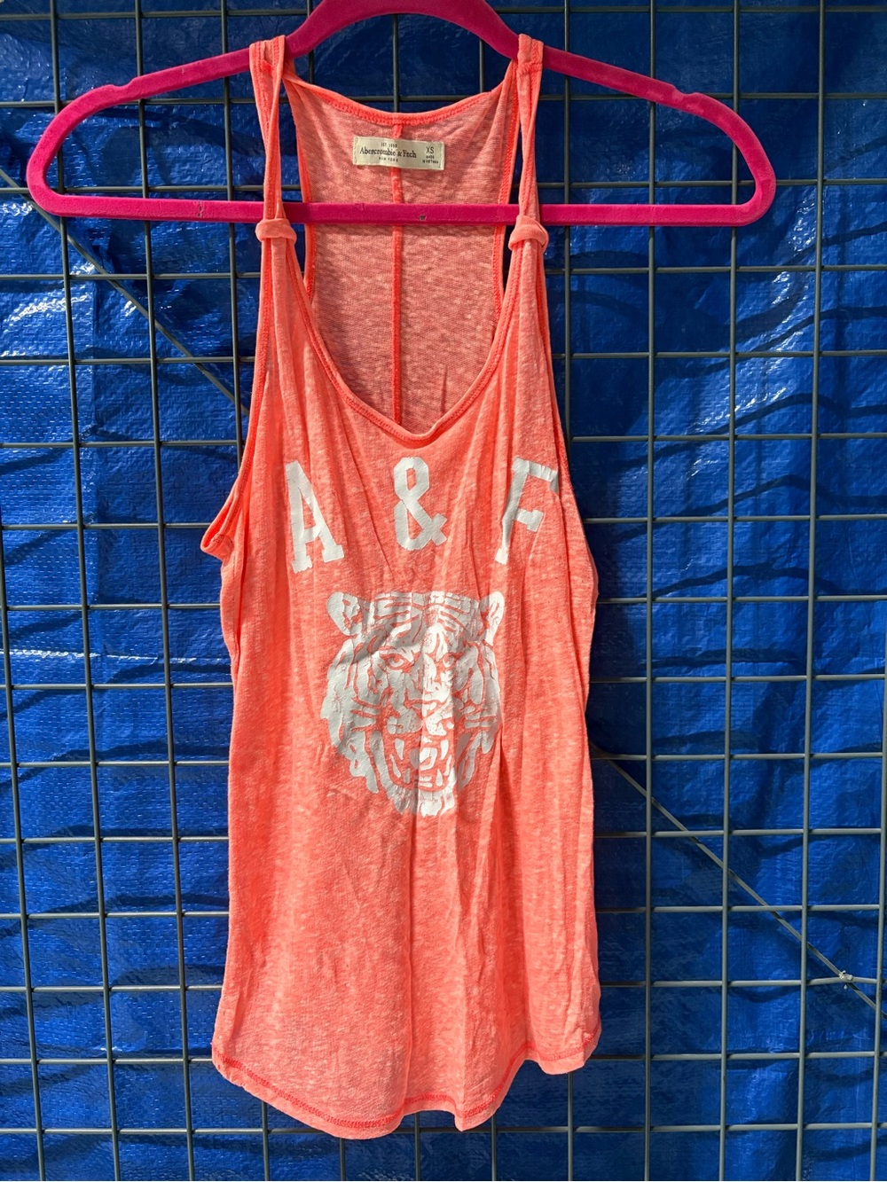 A&F Coral Graphic Tiger Tank Top